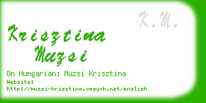 krisztina muzsi business card